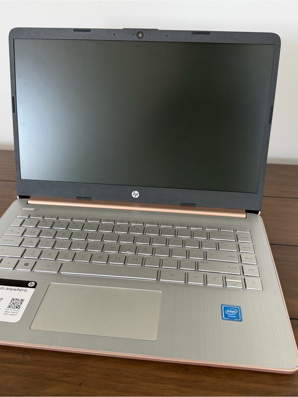 HP Laptop in Silver with Rose Gold Trim